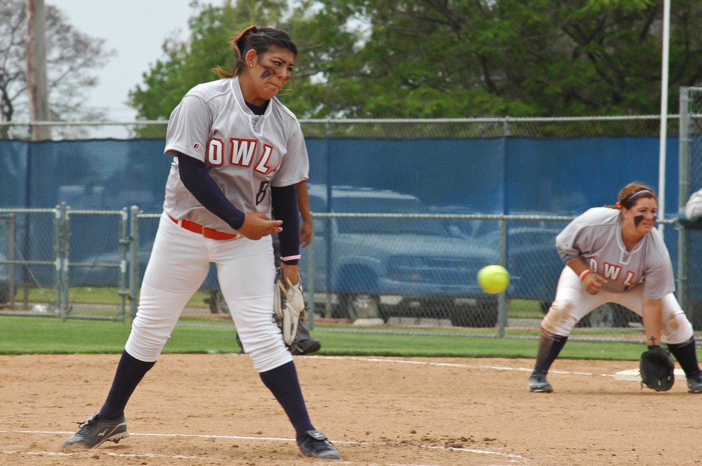 Arianna Sanchez pitched a 9-0 shutout to complete a first round sweep over the Cypress Chargers May 5. (Cole Petersen, Citrus College Clarion)