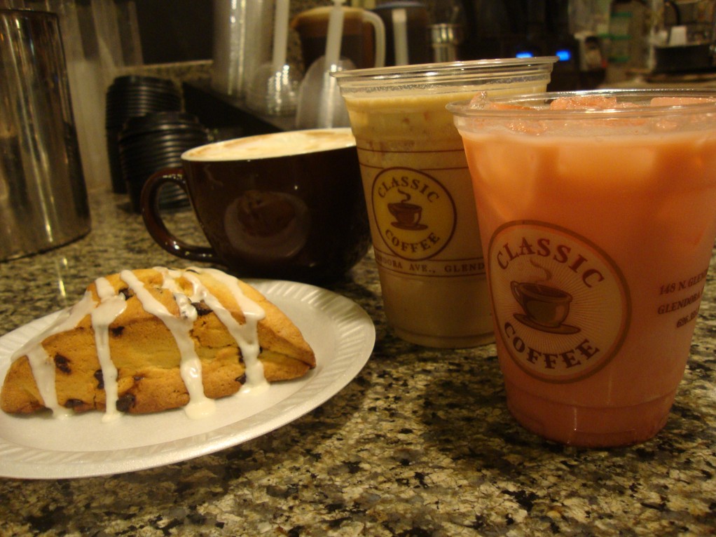 Classic Coffee’s chocolate chip scone blends perfectly with any hot or iced beverage. (Jessica Soto / Citrus College Clarion)