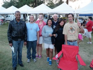 From left to right: Steven Bluitt Flowers, Manuel Ramirez, Rachel Waters, Heather Nelson, Danial Bartlet, Jordan Nelson and Ron Aswad were among the members of N.A.S.A who attended the powwow at San Manuel Band of Mission Indians on Oct 12. (Jordon Lowndes/ Citrus College Clarion)
