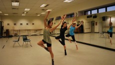 Lisa Lopez, Haihua Chiang and Tiffany Waniczek rehearse Lopez’s dance piece for Holidance on Thursday Nov. 7. (Alyssa Bujanda / Citrus College Clarion)