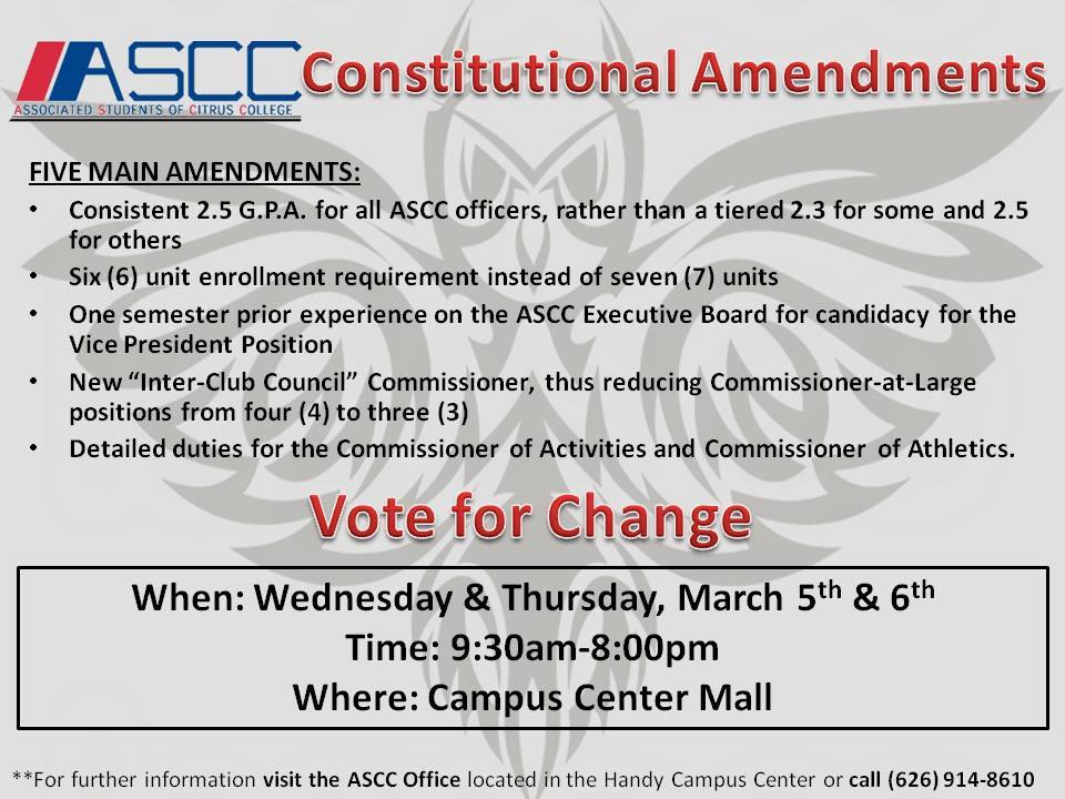 Constitutional Amendments to be voted on