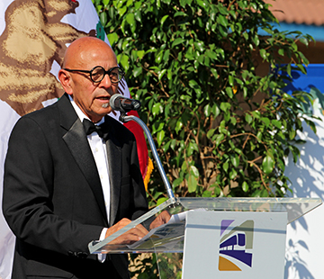 Azusa mayor Joseph Rocha addressed the audience during the Foothill Gold Line Extension ceremony Oct. 18. (La'Mesha Simpson/Clarion)