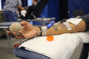Students donate blood during the Chavez Blood Drive, which took place from March 25-27. (Evan Solano/Clarion)