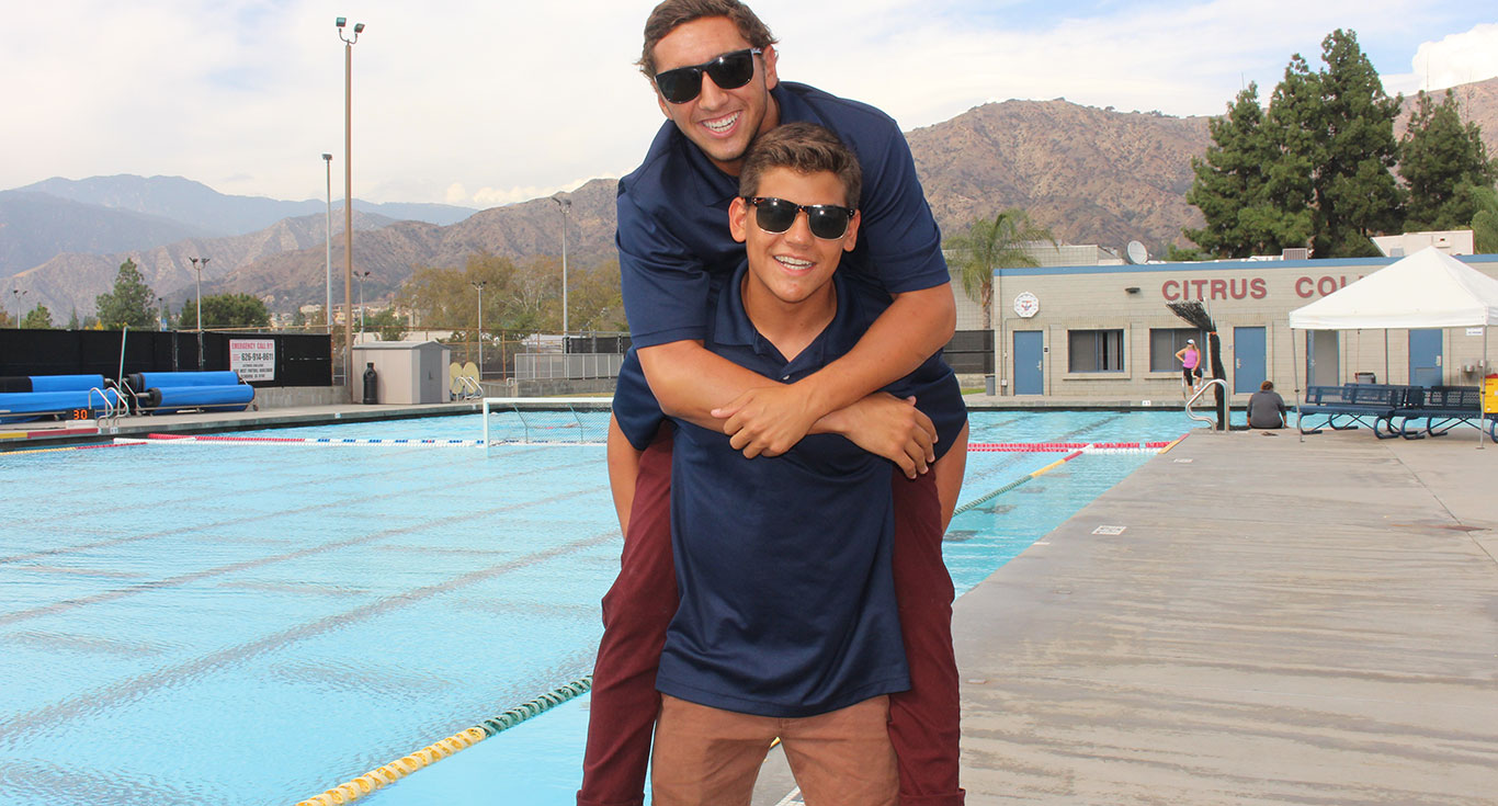 Brothers in and out of the pool