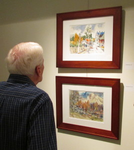 John Goodno, a former student of Van Winkle, admiring his late professor's work.