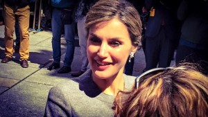 Queen Letizia of Spain greets citizens and tourists alike. Citrus College study aborad students were able to shake hands with the King and Queen of Spain in Salamanca on April . (Photo courtesy of Ana Afzali)