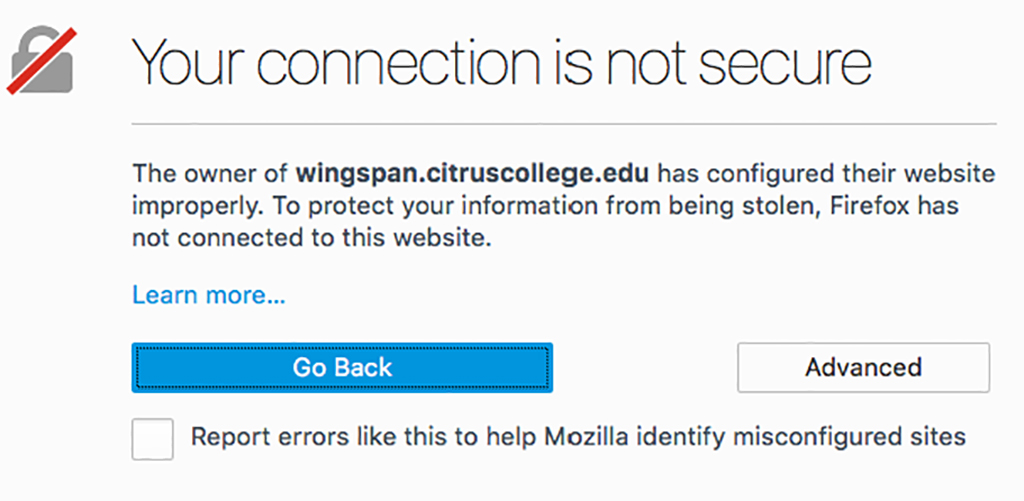 WingSpan safe for use despite error message