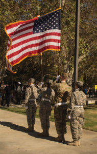 Shawna Louise Courtesy Azusa Pacific University Army ROTC students participate in “Presentation of Colors” at Citrus College’s “Saluting Our Veterans” event on Nov. 10 in the Campus Center Mall.
