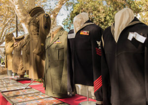 (Jacqueline Torres/Courtesy) Military uniforms from past and present veterans are shown on display at the annual Citrus College Veteran’s Day event on Nov. 10 in the Campus Center Mall.