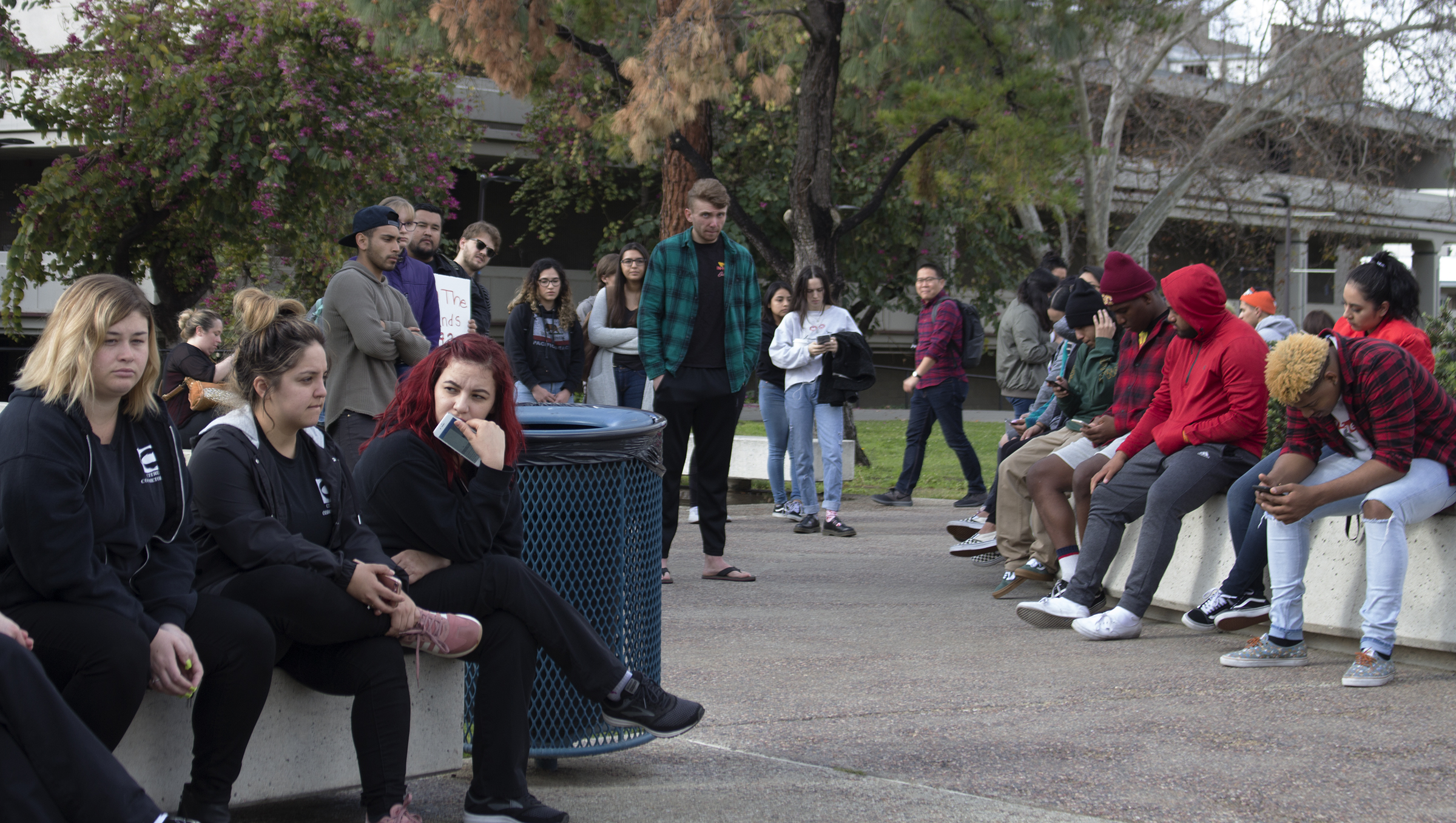 Small crowd protests for ‘walkoutWednesday’