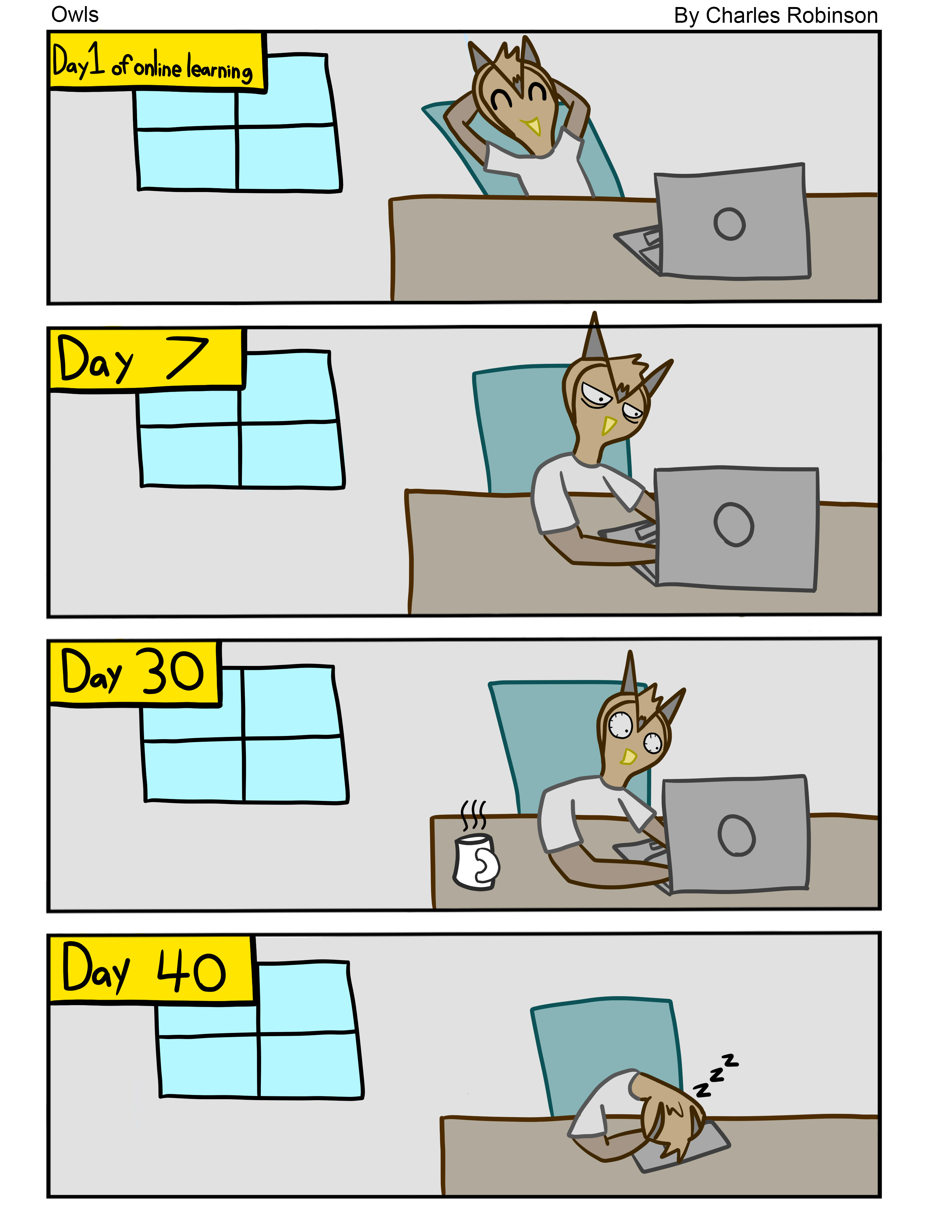 ‘An Owl’s time in quarantine’ comic