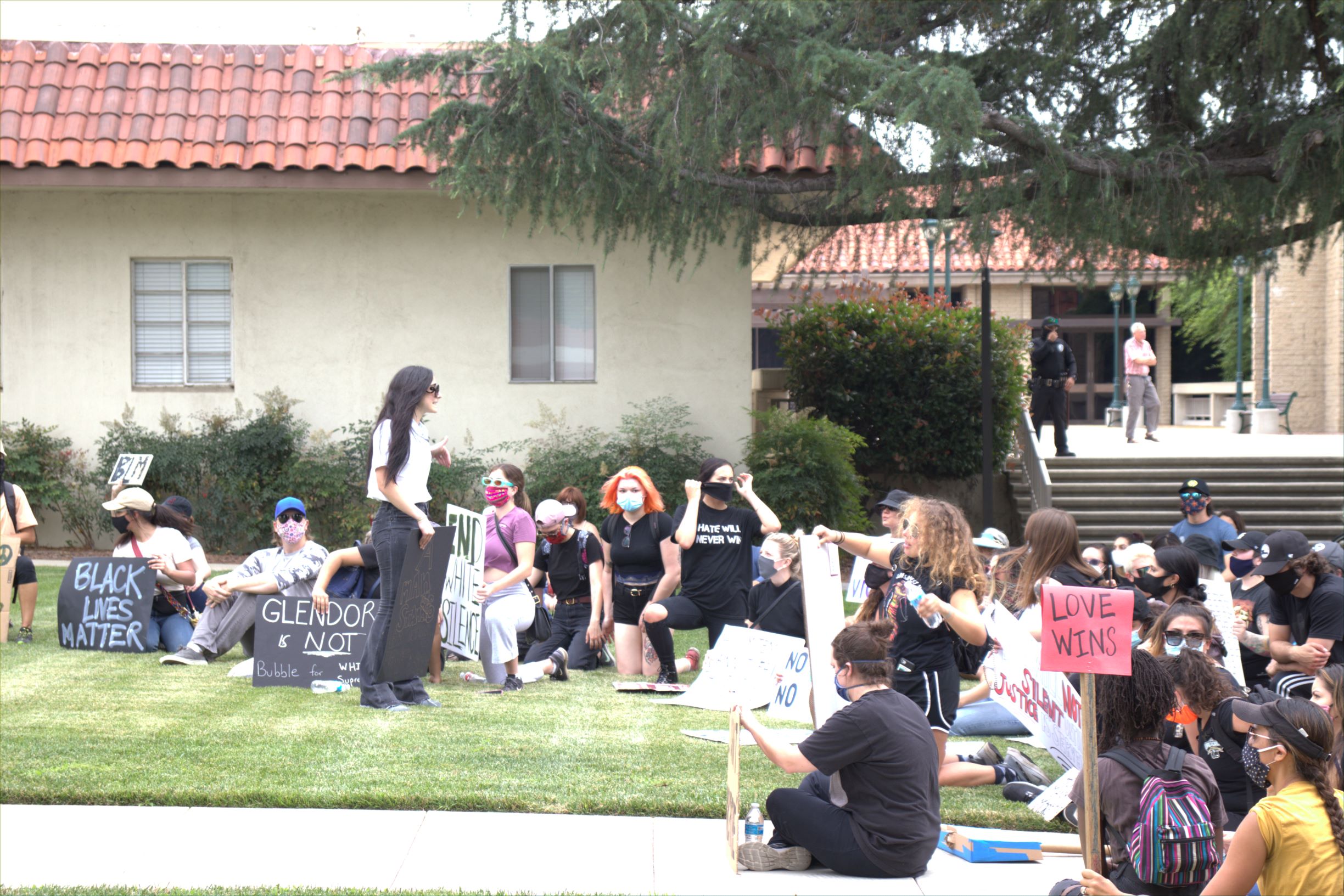 Protesters demonstrate for George Floyd outside Glendora City Hall