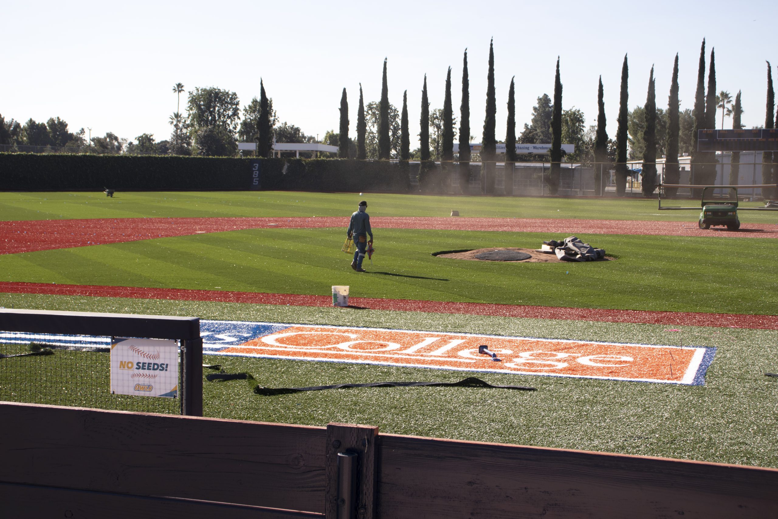 Owl’s baseball field turns turf